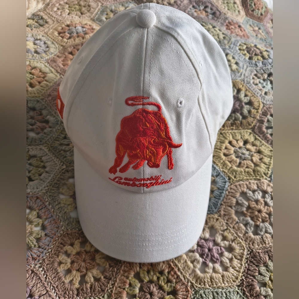 NWT Lamborghini Bull LXIII White Cotton Baseball Cap